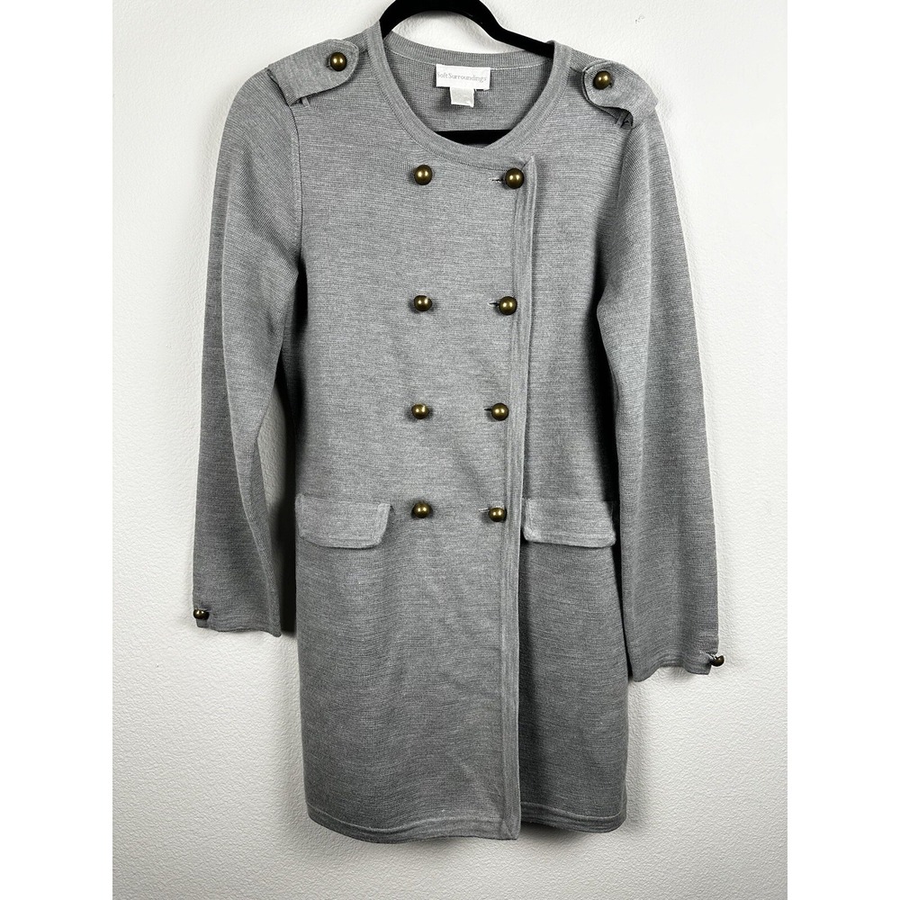 Soft Surroundings Small Knit Peacoat Acrylic Wool Double Breasted‎ Stretch 22531